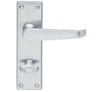 Victorian Flat Lever On Bathroom Backplate Handle 150 X 42mm Satin Chrome