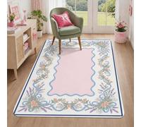 Victorian Floral Ribbon Garland Area Rug 3' X 5'