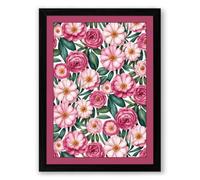 Victorian Floral Tapestry Botanical Framed Wall Art Print A1 (84.1×59.4cm) Black, Wall Decor for Living Room, Bedroom, Office & Home, Ready to Hang, Art Gift