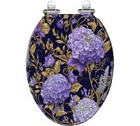 Victorian Floral Toilet Seat - Soft Roses, Decorative Baroque Resin, Quick Release Hinges, Quiet Close, Easy Clean, Vintage Design for Elegant Bathrooms (pattern4 V)