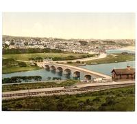 Victorian General View of Banff, Scotland, Large A3 size 41 by 28 cm Canvas Textured Fine Art Paper Photo Print