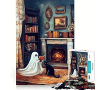 Victorian Ghost Jigsaw 1000 Pieces for Teenagers Mind Boost Fun Zero Gap Captivating Leisure for Cozy Indoors (50x75cm)