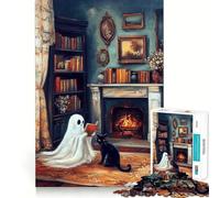 Victorian Ghost Jigsaw for Teenagers 1000 Pieces Mind Boost Fun Clean Cut Sturdy Components Heartwarming Gathering Activity (38x52cm)
