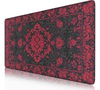 Victorian Gothic Floral Desk Mat Black Red Baroque Desk Pad Dark Academia XXL Large Mouse Pad Vintage Aesthetic Office Decor Mat for Desktop