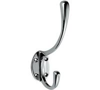 Victorian Hat & Coat Hook on Oval Backplate 64mm Projection Polished Chrome