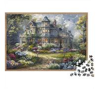 Victorian House Garden_1 1000 Piece Victorian Mansion Garden Jigsaw Puzzle For Adults Thick Card Board Relaxation Educational Game Wall Decoration & Gifts 70x50cm/1000pcs