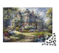 Victorian House Garden 100% Recycled Cardboard Framed Mansion Art 1000Pc Jigsaw for Adults & Kids Unique Beautifully Illustrated 70x50cm/1000pcs