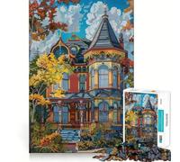 Victorian House Painting 1000-piece Jigsaw Puzzles Brain Focus Game Expert Cutting Craftsmanship Fascinating Hobby for Idle Moments (50x75cm)