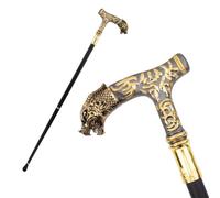 Victorian-Inspired Aluminum Alloy Walking Cane, Black Gold Dragon Head with Ornate Luxury Patterns, 35.4" Elegant Party Fashion Cane, Decorative Cosplay Prop