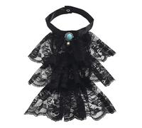 Victorian Lace Ruffled Collar for Women Men Vintage Gothic Collar Jabot Detachable Steampunk Decorative Bow Tie Cosplay Halloween Party Fancy Dress Clothing Accessory