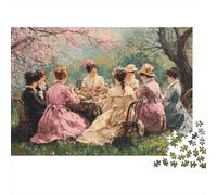 Victorian Ladies Picnic 100% Recycled Cardboard Victorian Tea Party 1000 Piece Puzzle for Adults The Impossible Challenge 70x50cm/1000pcs
