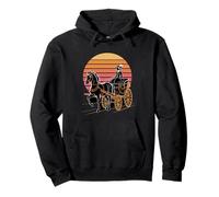 Victorian Lady Horse Carriage Retro Sunset Pullover Hoodie