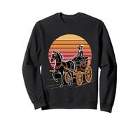 Victorian Lady Horse Carriage Retro Sunset Sweatshirt