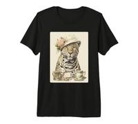 Victorian Leopard Glamorous Feline Animal Art Boujee Graphic Premium T-Shirt