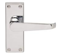 Victorian Lever on BND Heritage Propertiesackplate Door Handle Set Traditional Interior Lever Handle with Classic Backplate Design (Latch -Boxed, Polished Chrome, 118mm x 42.5mm Backplate)