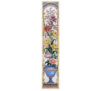 Victorian Lilies Ceramic Tile Mural Floral Lily 75cm x 15 cm 5 Tiles 6" Fireplace Splashback Tiles Hand Decorated in UK
