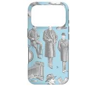 victorian men's style antique menswear toile blue gentleman Case for iPhone 17 Pro
