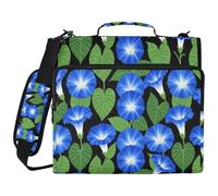 Victorian Morning Glory Wildflower 3 Ringing Binder Organizer with Strap Waterproof Portfolios Portfolio Organizer for Middle School