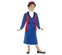 Victorian Nanny Costume Set Smiffys Blue 4-6 Years