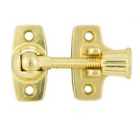 Victorian Non-Locking Wooden Sash Window Fastener Traditional Timber Catch Fixings Included (Electro Brass)