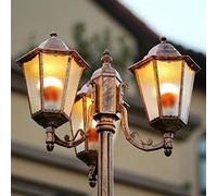 Victorian Outdoor Pole Post Lantern - 3-Lights, Antique Aluminum, IP55 Waterproof, Patio Porch Gate Column Light