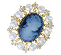 Victorian Pearl Brooch Pin for Women Elegant Retro Lady Portrait Design Versatile Decorative Badge for Weddings Engagements Birthdays and Special Occasions
