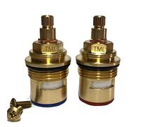Victorian Plumbing Pair of Tap Cartridges Valves Quarter Turn Bath Taps BSP 3/4 x 55mm
