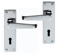 Victorian Polished Chrome Lever Lock Door Handles