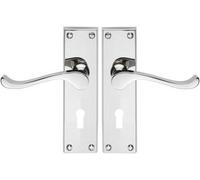 Victorian Premium Scroll Lever Lock Handle Chrome 1 Pair