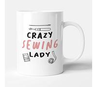 Victorian Printing Co - Crazy Sewing Lady - Funny Birthday Gift Mug, Ceramic, 11fl.oz.