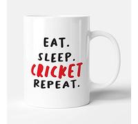 Victorian Printing Co - Eat. Sleep. Cricket. Repeat. - Gift Mug, Ceramic, 11fl.oz.
