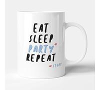 Victorian Printing Co - Eat. Sleep. Party. Repeat. - University Gift Mug, Ceramic, 11fl.oz.