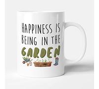 Victorian Printing Co - Happiness is Being in The Garden - Gardening Gift Mug, Ceramic, 11fl.oz.