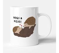 Victorian Printing Co - Hogs and Kisses Hedgehogs - Funny Gift Anniversary Mug, Ceramic, 11fl.oz.