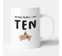 Victorian Printing Co - in Dog Years, I Am Ten - Funny Gift 70th Birthday Mug, Ceramic, 11fl.oz.