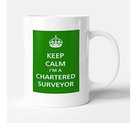 Victorian Printing Co - Keep Calm - I'm A Chartered Surveyor - Green, Ceramic, 11fl.oz.