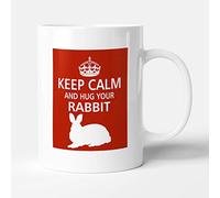 Victorian Printing Co - Pet Lover Designer Mug - Keep Calm and Hug Your Rabbit, Ceramic, 11fl.oz.
