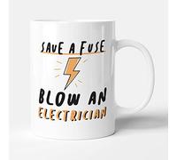 Victorian Printing Co - Save A Fuse Blow an Electrician - Gift Funny Anniversary Mug, Ceramic, 11fl.oz.
