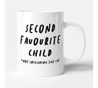 Victorian Printing Co - Second Favourite Child *not Including The cat - Funny Birthday Gift Mug, Ceramic, 11fl.oz.