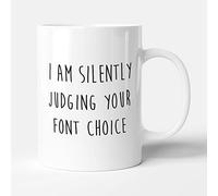 Victorian Printing Co - Silently Judging Your Font Choice - Graphic Designer Gift Mug, Ceramic, 11fl.oz.