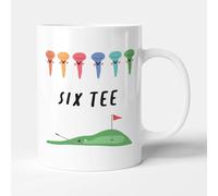 Victorian Printing Co - Six Tee - Golf Funny 60th Birthday Gift Mug, Ceramic, 11fl.oz.