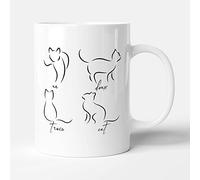 Victorian Printing Co - Un Deux Trois Cat - Funny Birthday Gift Mug, Ceramic, 11fl.oz.