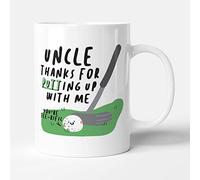 Victorian Printing Co - Uncle Thanks for Always Putting Up with Me - Gift Funny Golf Mug, Ceramic, 11fl.oz.