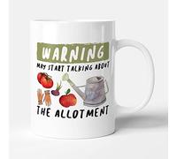 Victorian Printing Co - Warning! May Start Talking About The Allotment - Gardening Gift Mug, Ceramic, 11fl.oz.