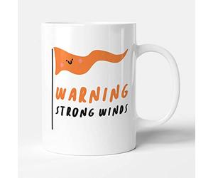 Victorian Printing Co - Warning Strong Winds - Funny Gift Fart Mug, Ceramic, 11fl.oz.