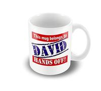 Victorian Printing Company - This Mug Belongs to David - Hands Off! A Personal Mug That Makes A Great Gift, Ceramic, 11fl.oz.