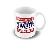 Victorian Printing Company - This Mug Belongs to Jacob - Hands Off! A Personal Mug That Makes A Great Gift, Ceramic, 11fl.oz.