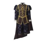 Victorian Rococo Costume Elizabethan Tudor Suits Mens Medieval Nobleman Outfit King Cosplay Halloween, Purple, Medium