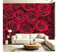 Victorian Romantic Roses Wall Art - Red Canvas Posters for Nursery Kids Room Bathroom Kitchen,250 x 175(WxH) Wall Decor Prints
