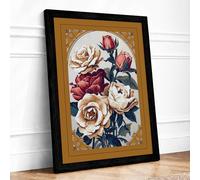Victorian Rose Compendium Botanical Framed Wall Art Print A1 (84.1×59.4cm) Black, Wall Decor for Living Room, Bedroom, Office & Home, Ready to Hang, Art Gift